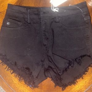 KanCan black denim shorts